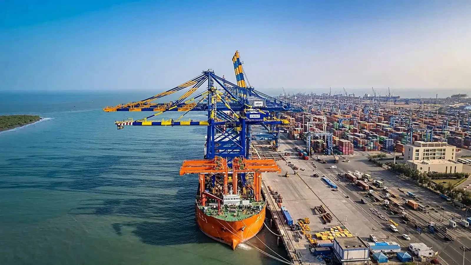 Mundra port on the Gulf of Kutch at sunset